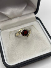 Load image into Gallery viewer, 9ct gold garnet and diamond ring
