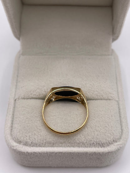 9ct gold onyx signet ring