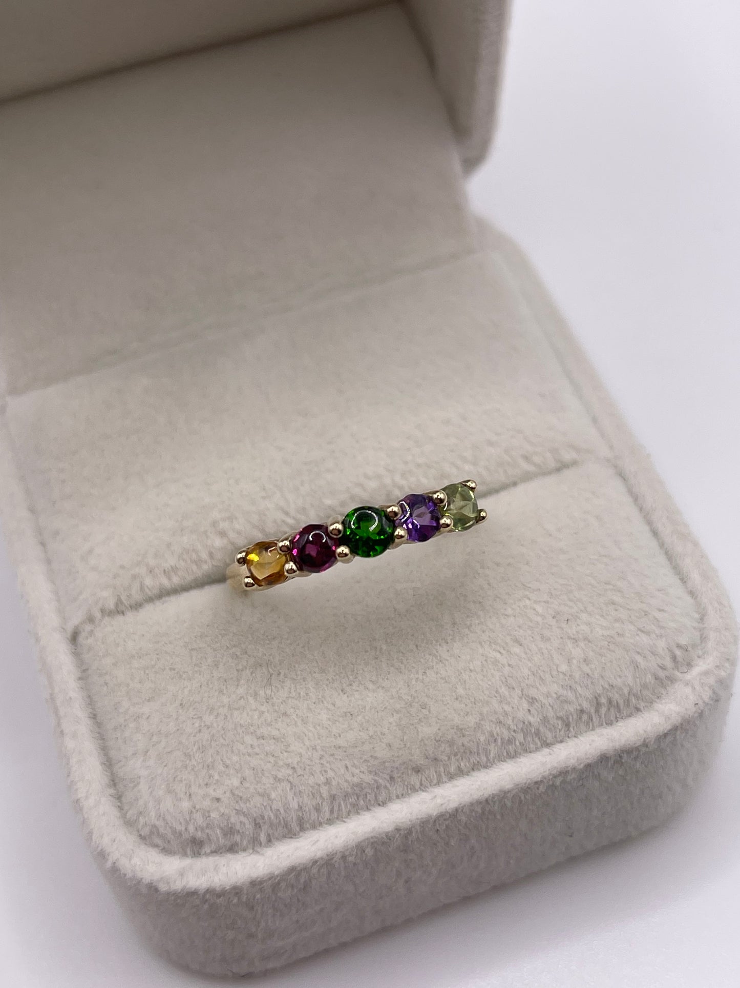 9ct gold multi gemstone ring