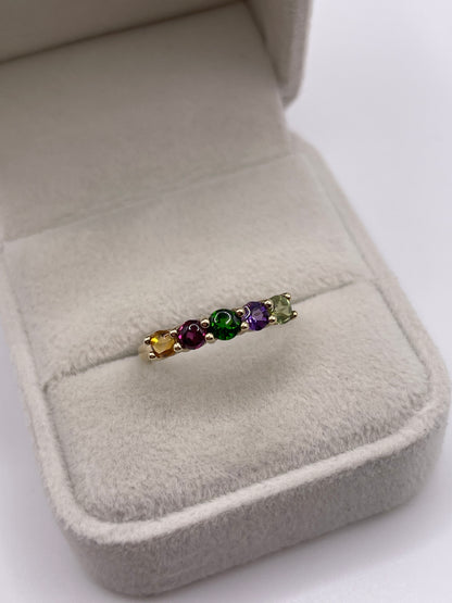 9ct gold multi gemstone ring
