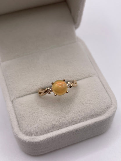 9ct gold opal and diamond ring