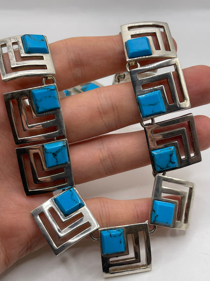 Heavy Mexican silver necklace