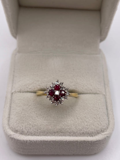 18ct gold ruby and diamond ring