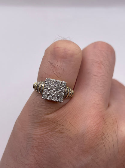 9ct gold diamond cluster ring