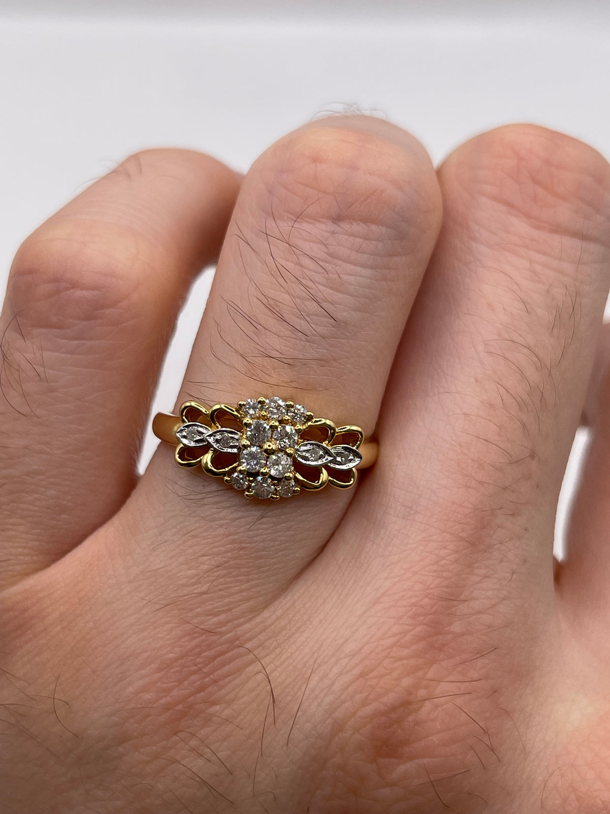 18ct gold diamond cluster ring