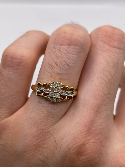 18ct gold diamond cluster ring