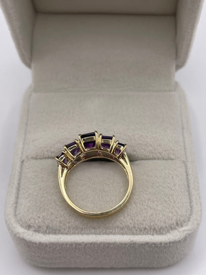 9ct gold amethyst ring