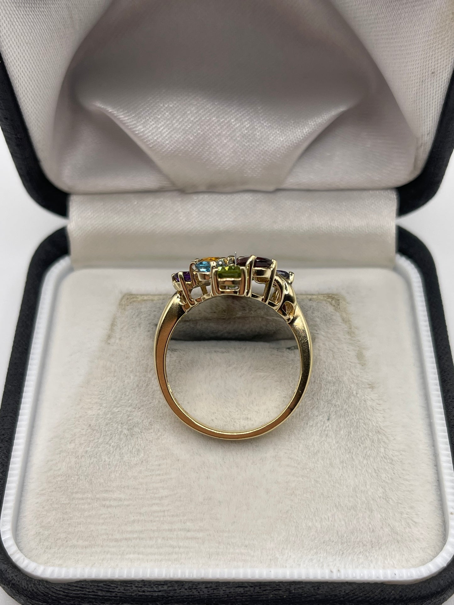 9ct gold multi gemstone ring