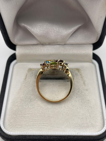 9ct gold multi gemstone ring