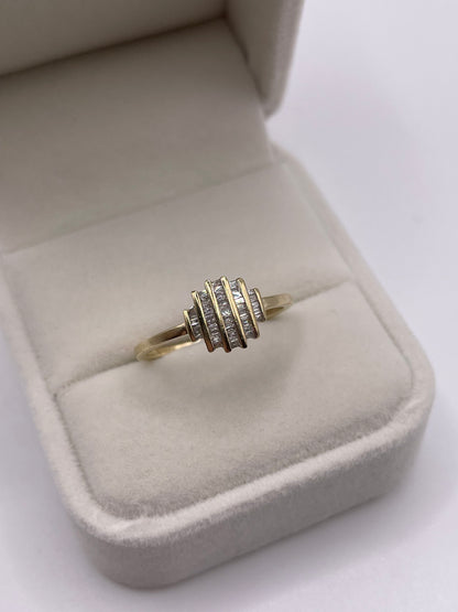 9ct gold diamond cluster ring