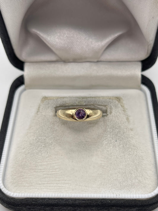 9ct gold amethyst gypsy ring