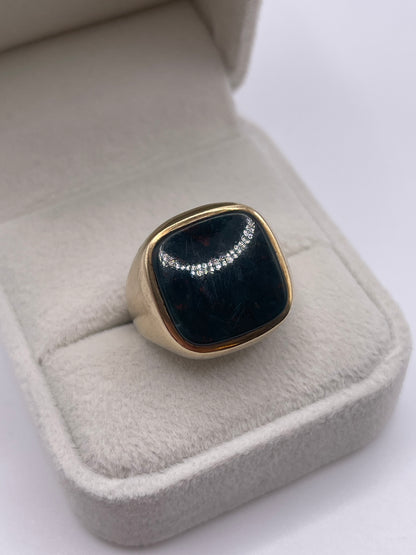 9ct gold bloodstone signet ring