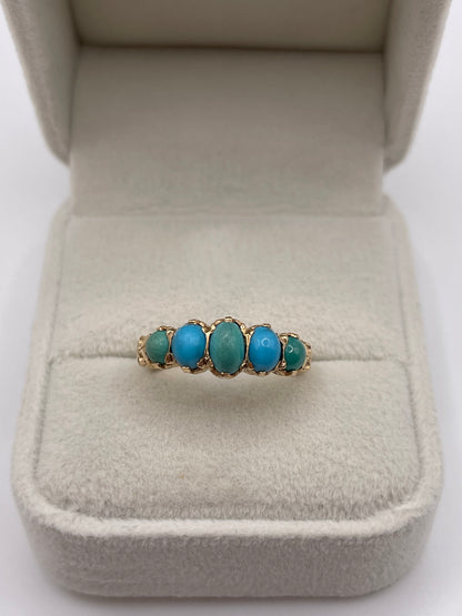 9ct gold turquoise ring