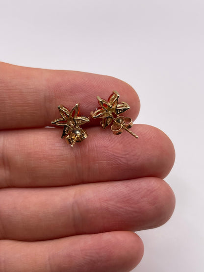 9ct gold fire opal earrings