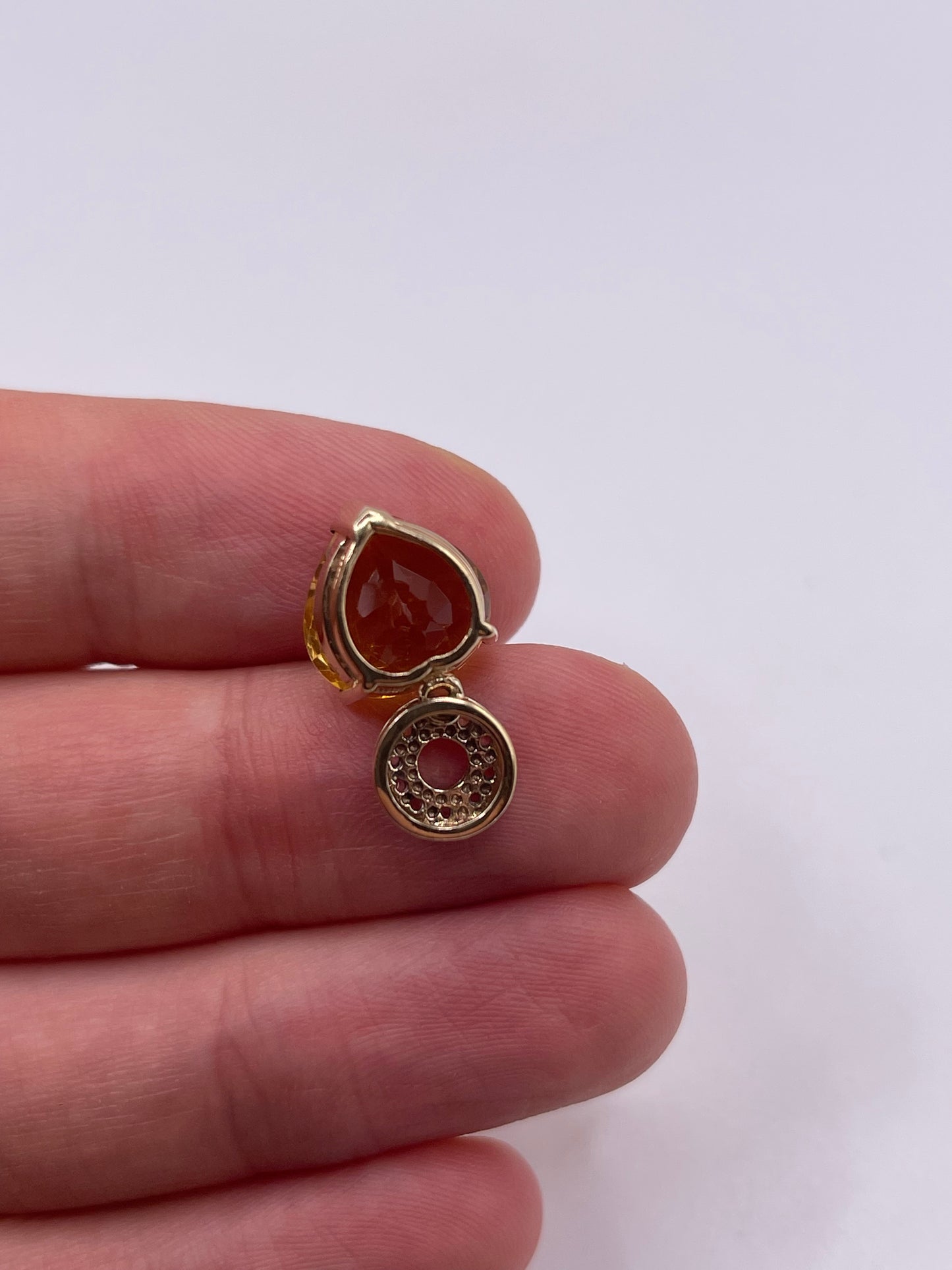 9ct gold citrine and diamond pendant