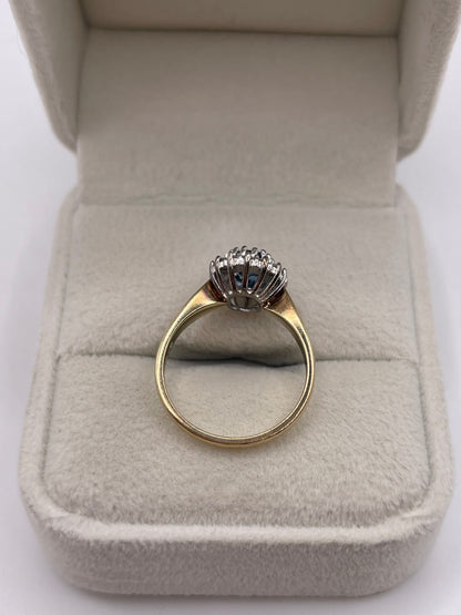 9ct gold topaz and diamond ring