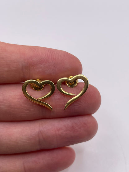 9ct gold heart earrings