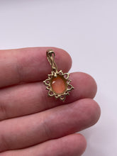 Load image into Gallery viewer, 9ct gold coral and topaz pendant
