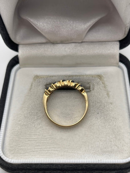 9ct gold sapphire and diamond ring