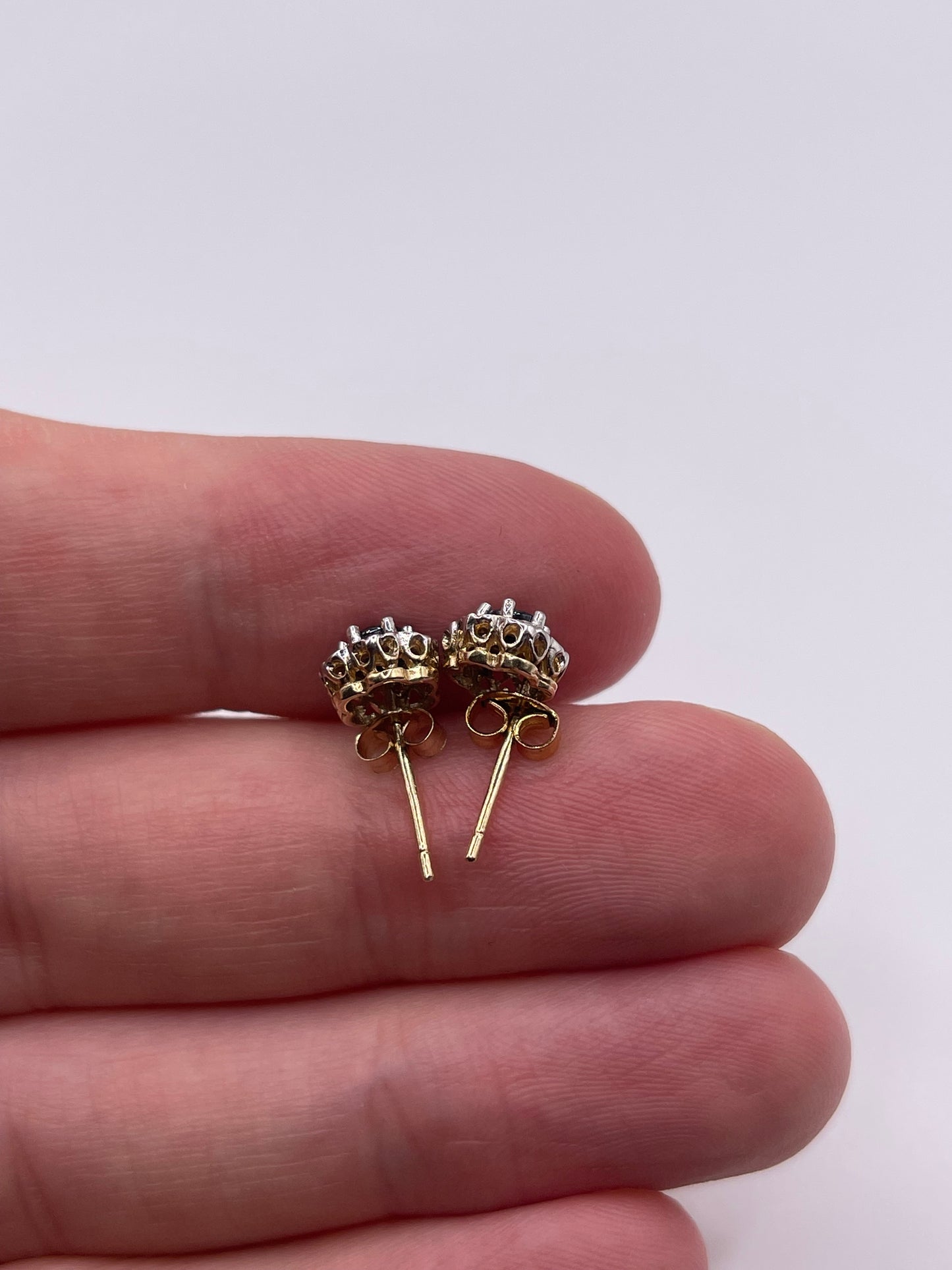 9ct gold sapphire and diamond earrings