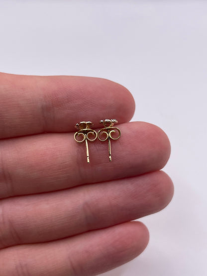 9ct gold diamond earrings