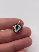 Load image into Gallery viewer, 9ct gold sapphire and diamond heart pendant
