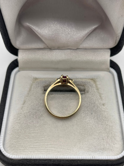9ct gold ruby and diamond ring