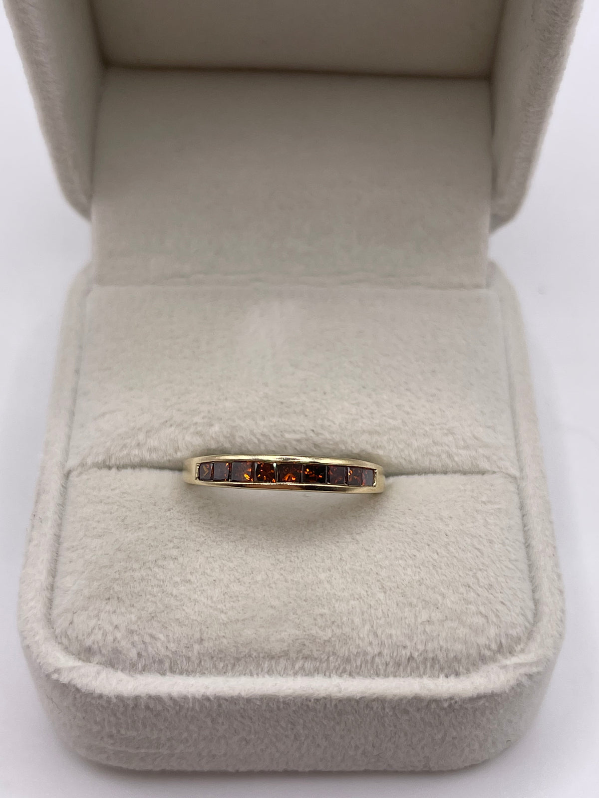 9ct gold red diamond ring