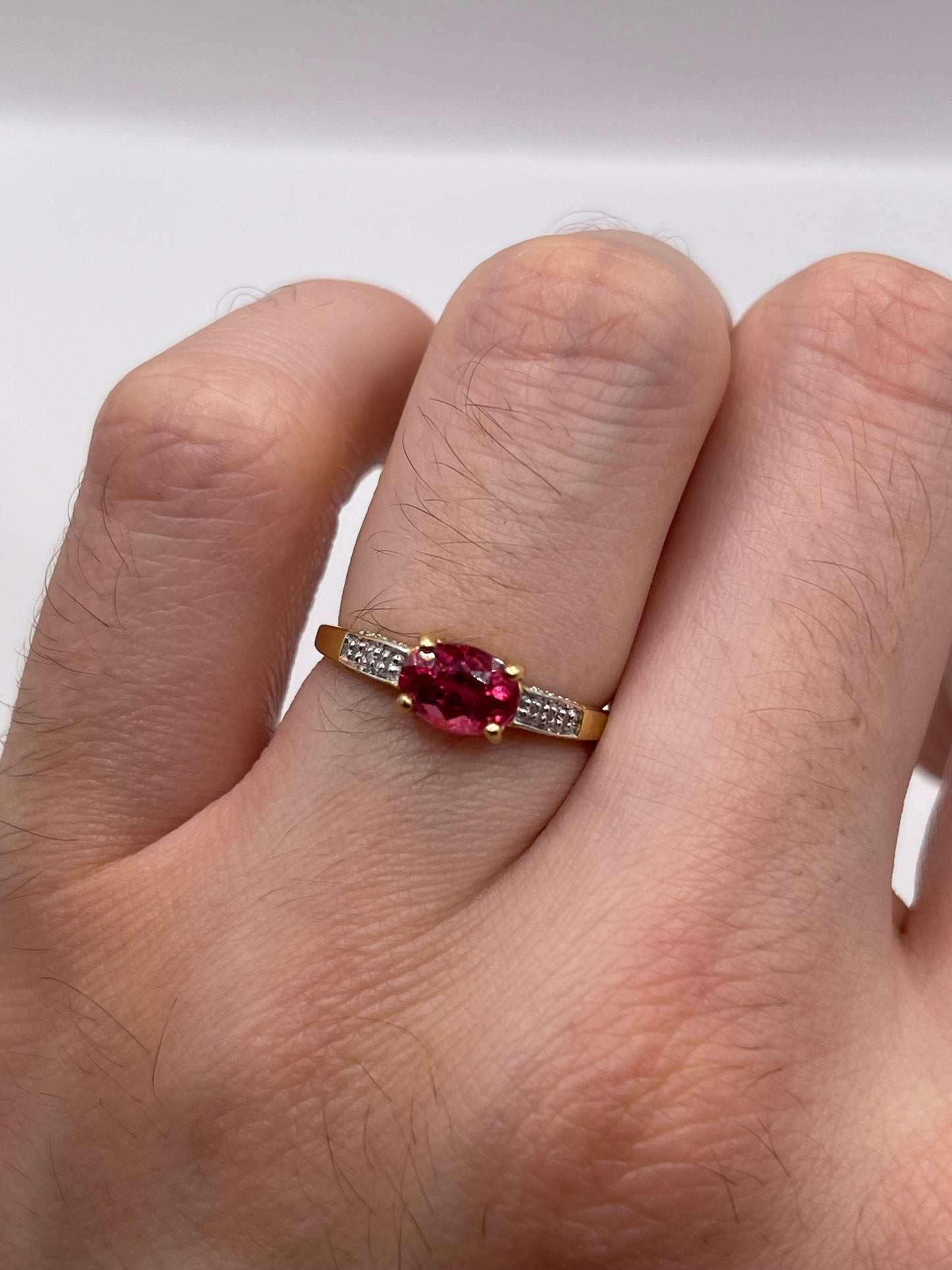 18ct gold tourmaline and diamond ring