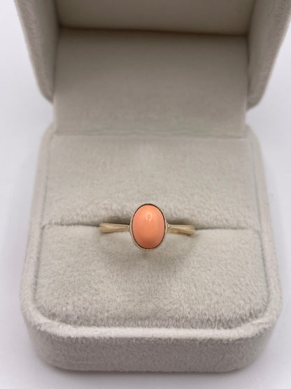 9ct gold coral ring