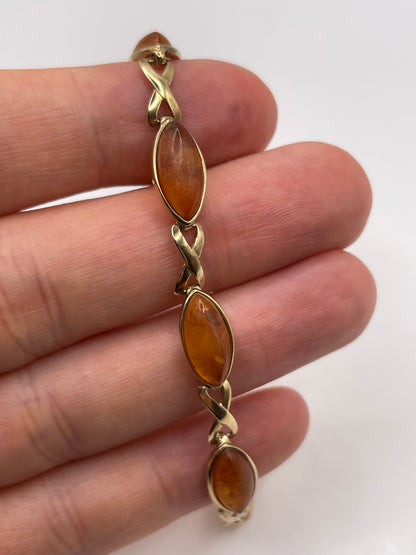 9ct gold amber bracelet