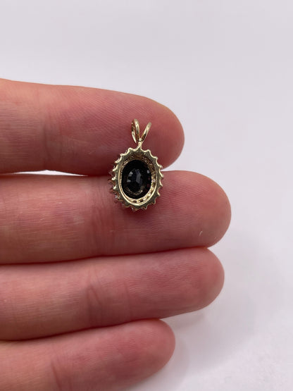 9ct gold sapphire and diamond pendant