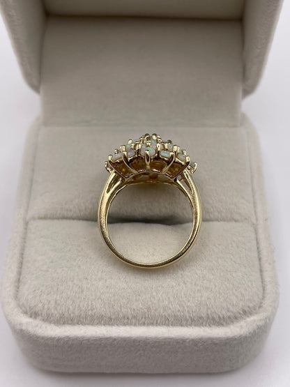 9ct gold opal cluster ring