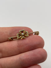 Load image into Gallery viewer, Antique 9ct gold pearl bow brooch
