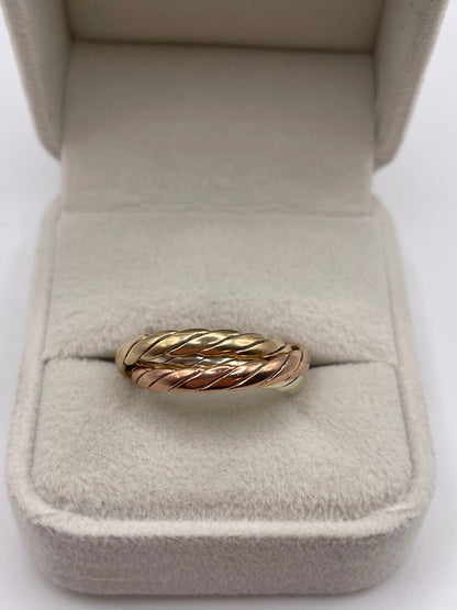 9ct tri gold band