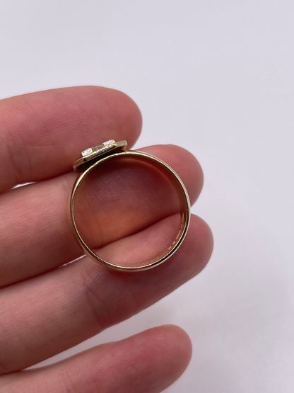 9ct gold diamond initial M ring