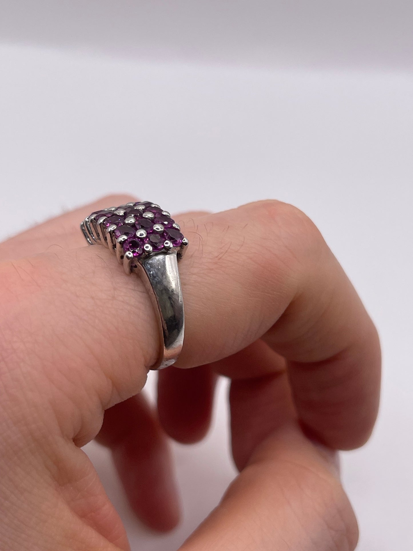 Silver garnet ring