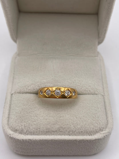 Antique 18ct gold old cut diamond gypsy ring