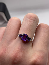Load image into Gallery viewer, Silver amethyst ring

