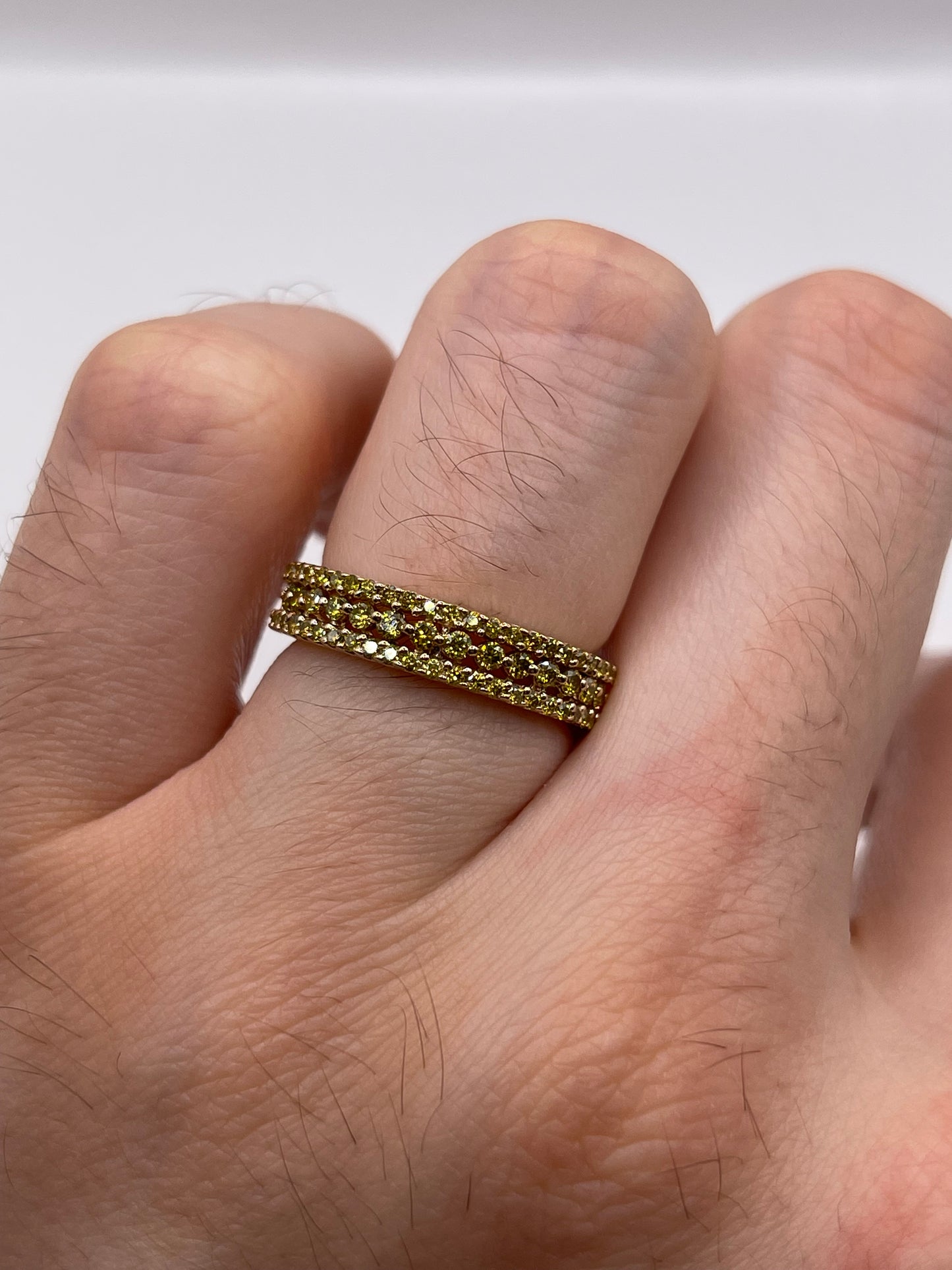 9ct gold yellow diamond cluster ring