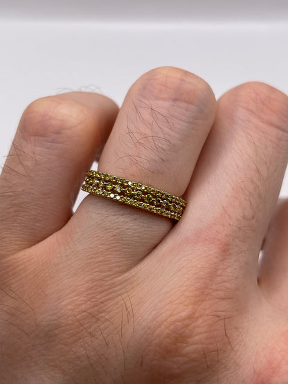 9ct gold yellow diamond cluster ring
