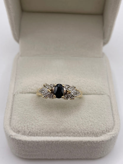 9ct gold sapphire and diamond ring