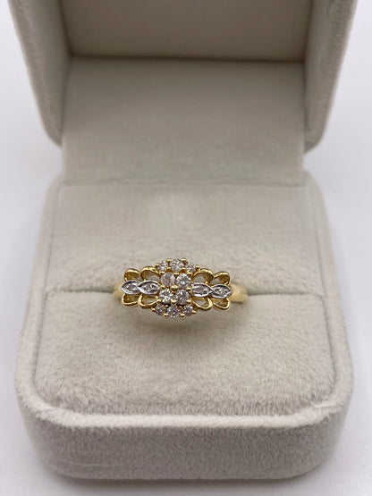 18ct gold diamond cluster ring