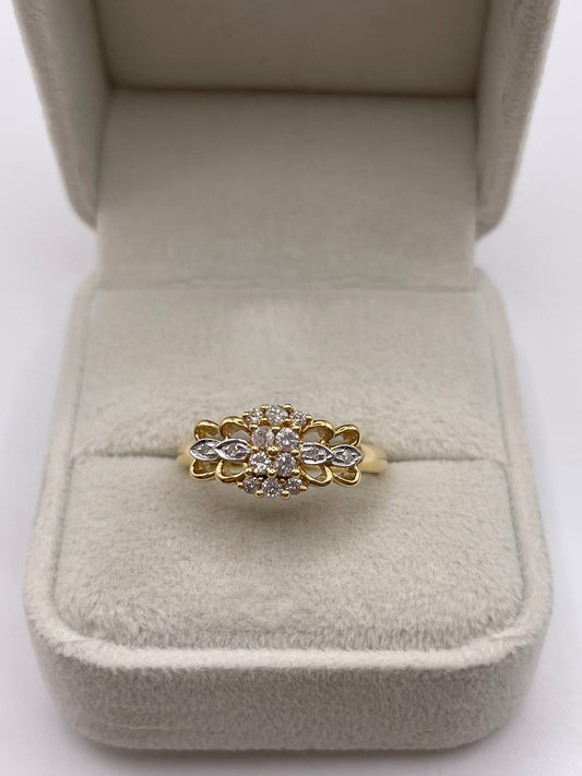 18ct gold diamond cluster ring