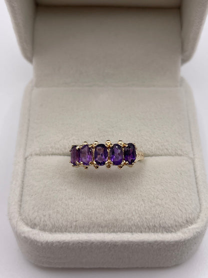 9ct gold amethyst ring