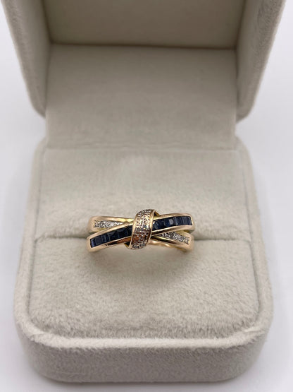 9ct gold sapphire and diamond ring