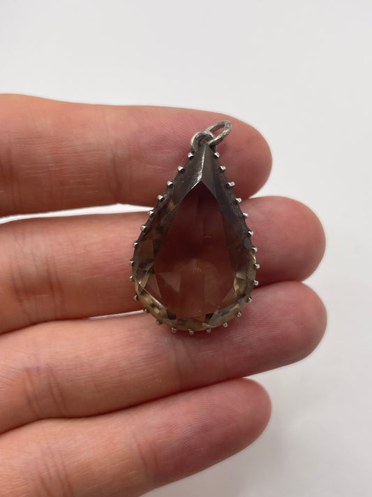 Silver Smokey quartz pendant