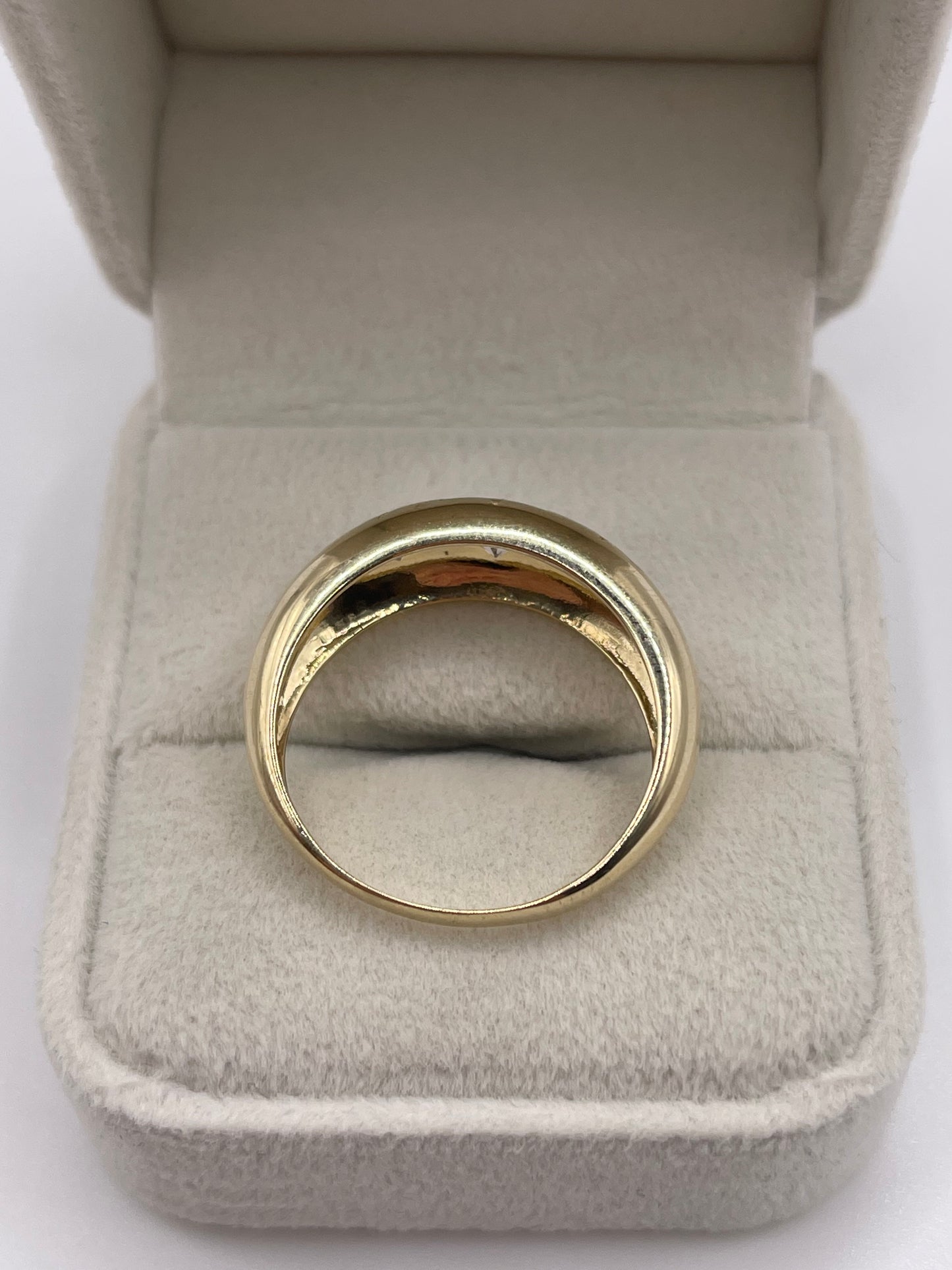 9ct gold cz gypsy ring