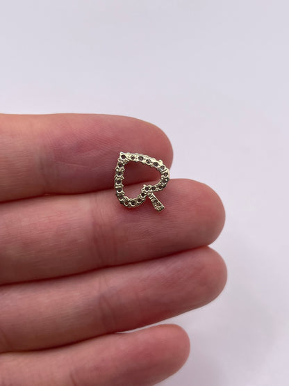 9ct gold diamond heart pendant