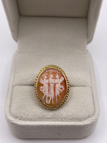9ct gold cameo ring